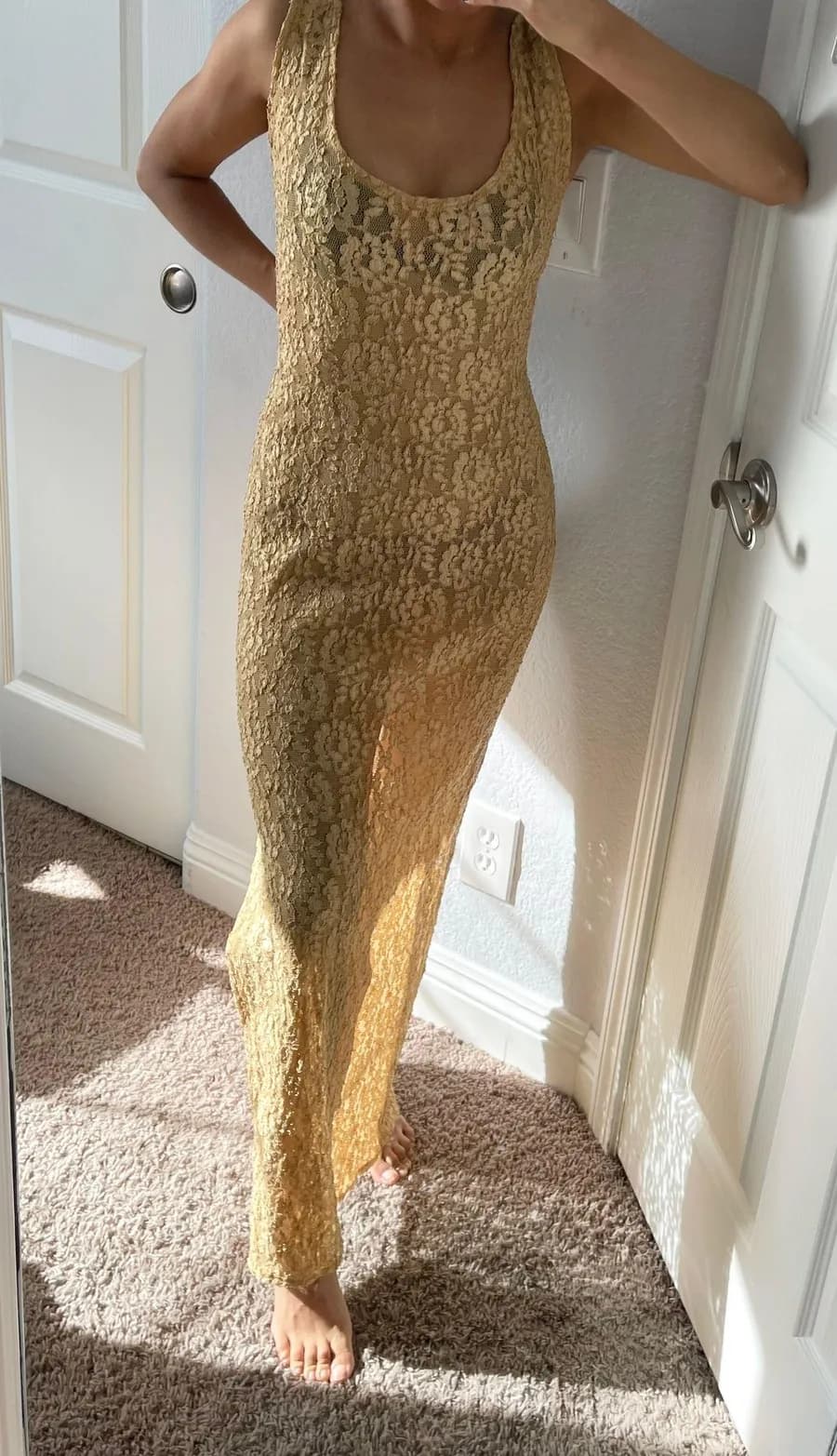 Vintage Victoria Secret Maxi Slip dress Gold Label