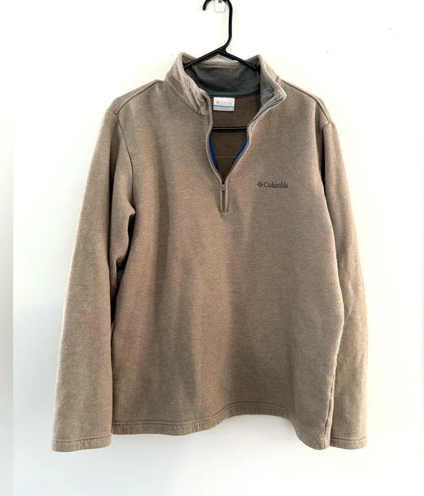 Columbia Outdoor Quarter Zip Pullover Sweatshirt Brown Size S M Unisex