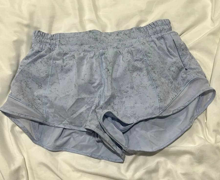 Blue and Grey lululemon speed up shorts 2.5”