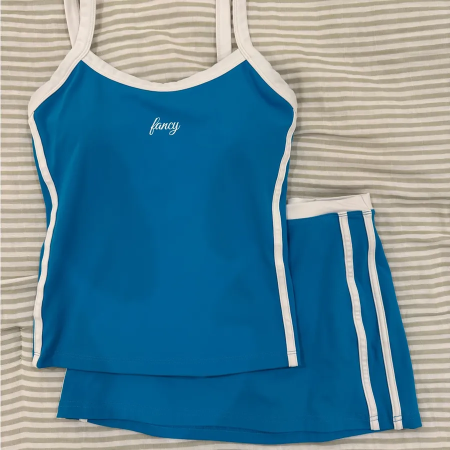 Fancy Blue Tennis Skirt - Women's Athletic Skort