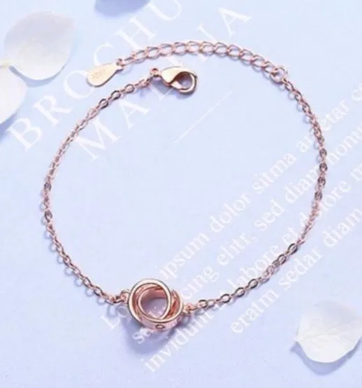 Anthropologie 925 Interlocking Love Bracelet