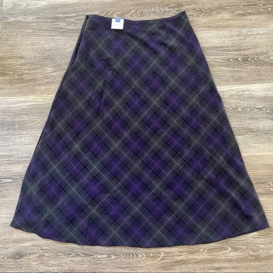 Croft & Barrow NWT purple plaid A line skirt