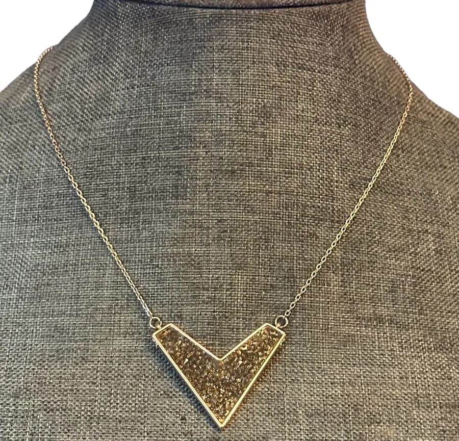 Jessica Simpson Gravel Chevron Necklace