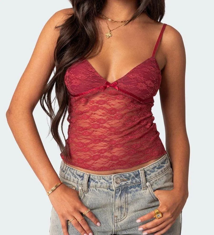Sheer Lace Tank Top
