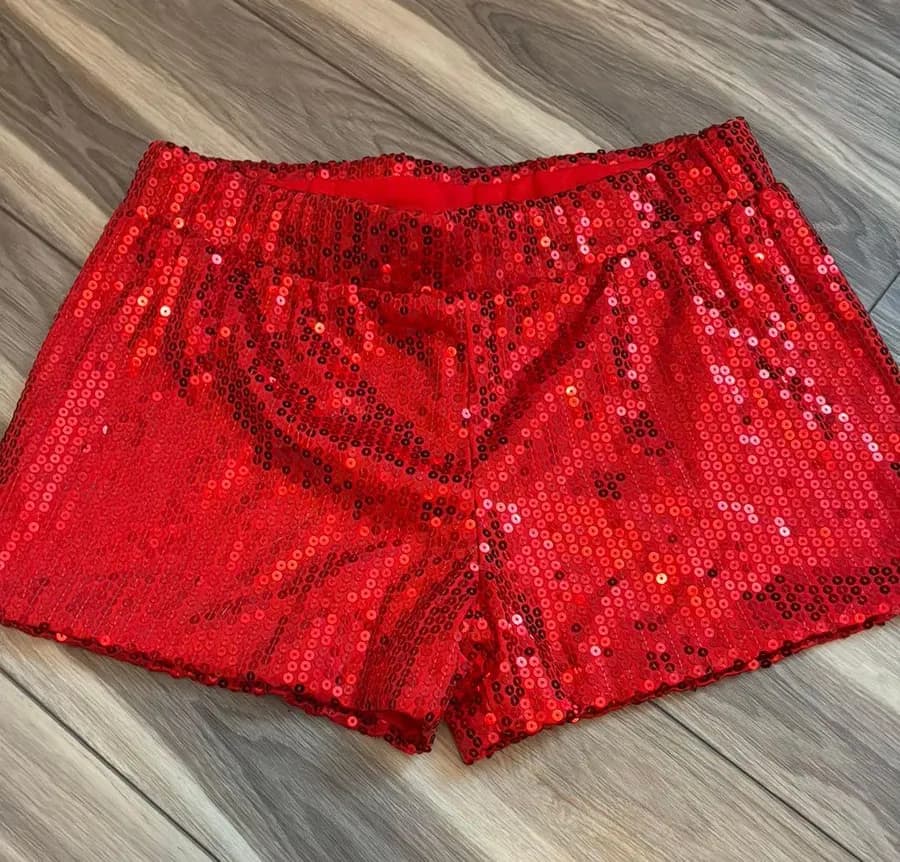 Red Sparkly Shorts Spirit Halloween large
