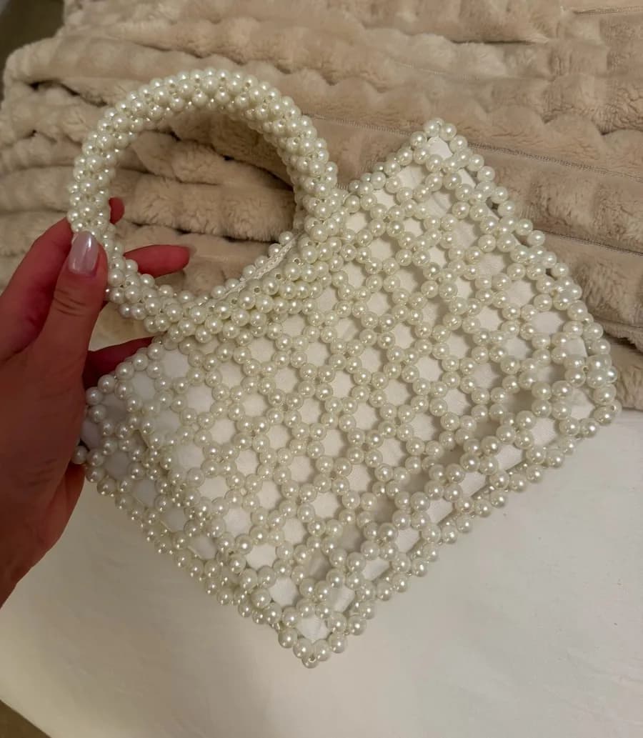 Pearl bridal purse
